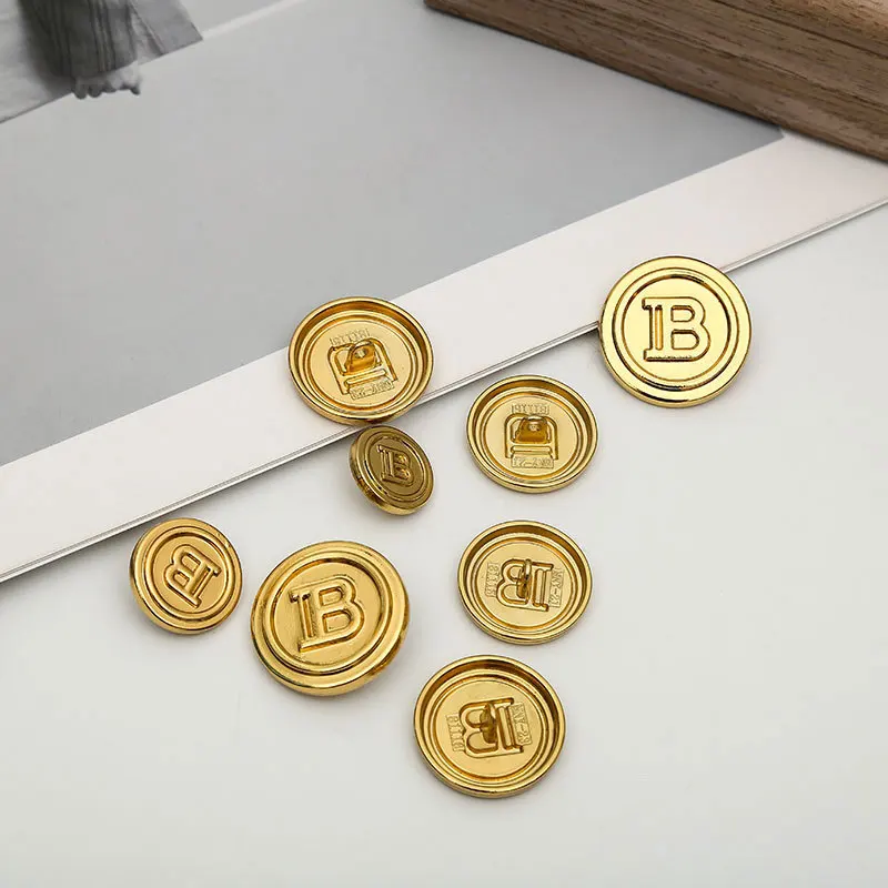 Vintage Letter B Metal Button High Quality 10PCS Of British Style Uniform Button Hand Stitched Buttons 4