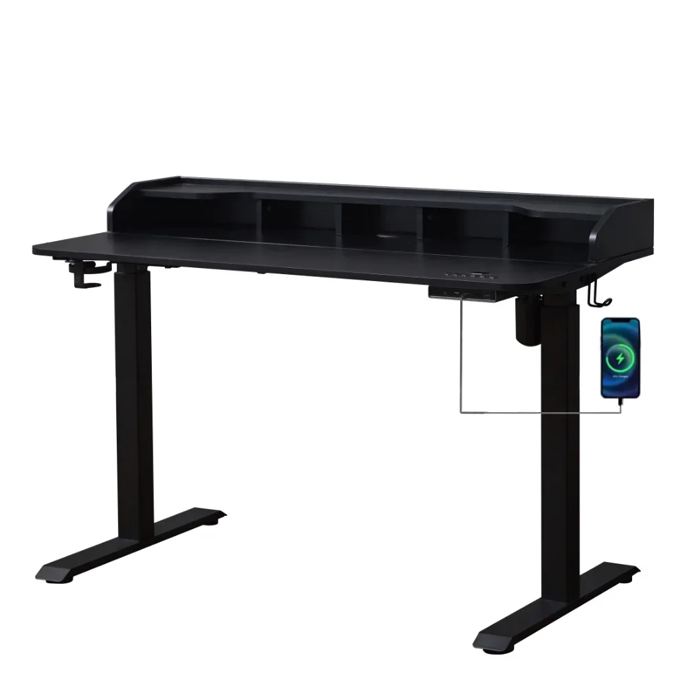 Description Picture 2 of itemHeight Adjustable Standing Desk with USB & Type C in Natural Wood Color home office computer desks