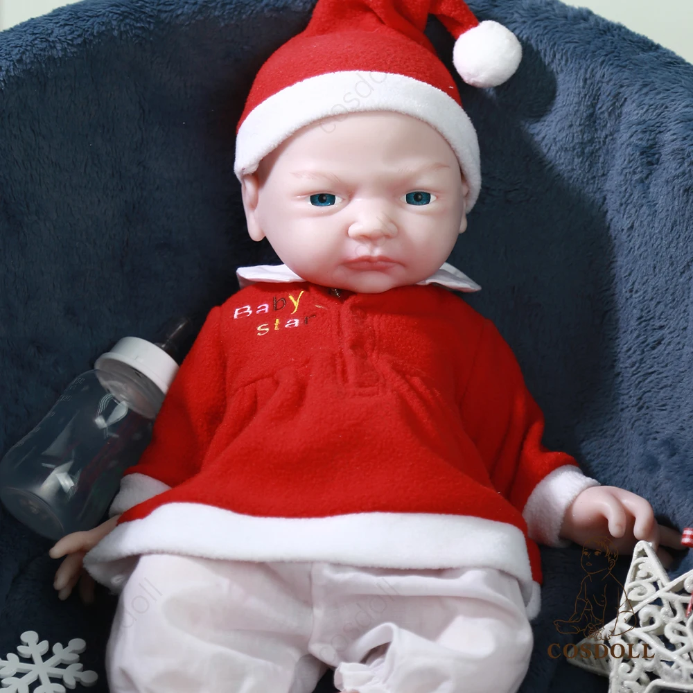 

Children's Christmas gifts18 Inches Reborn Doll Kit Laura With Painted Popular 100% Platinum Silicone Reborn Baby Dolls