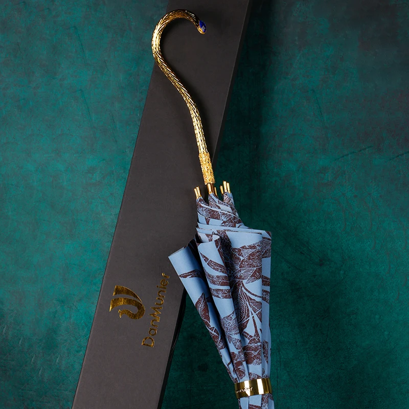 Umbrella Floral Long Handle Umbrella Ten Thousand Handle Double-Layer Light Luxury Straight Retro Exquisite Double