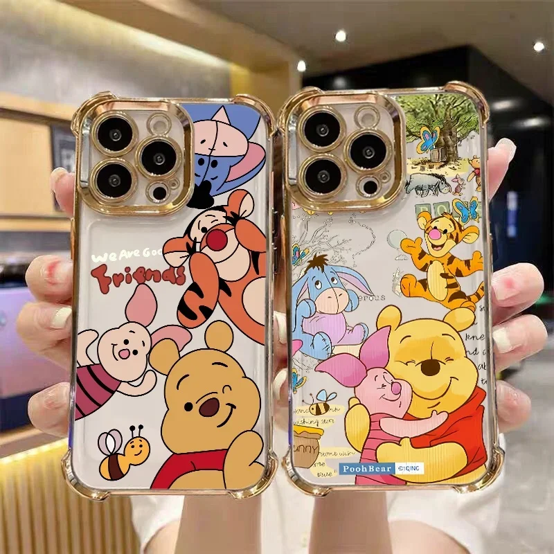 Winnie Pooh Bear Plating Phone Case - Charming and Durable Cover