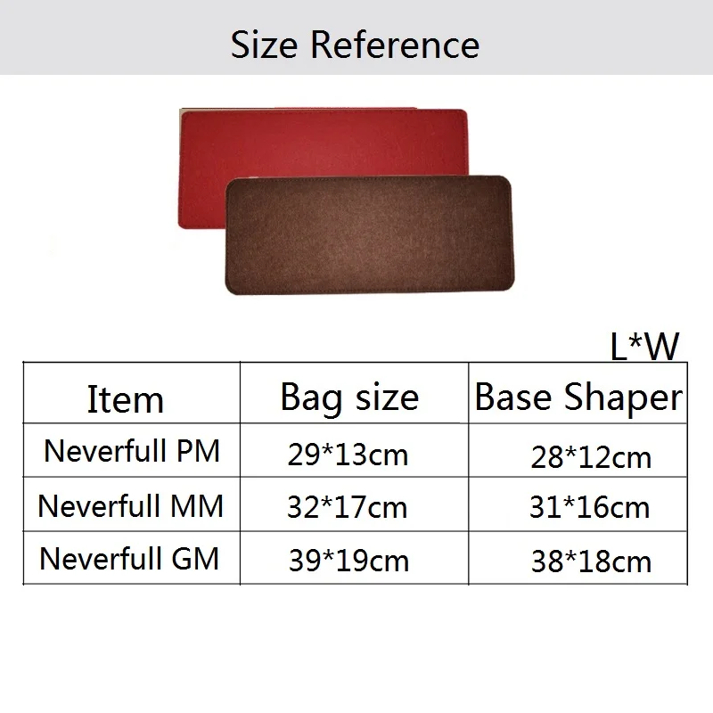 Felt Base Shaper Fits For NEVERFULL PM MM GM Handbag Bottom Plate Strong Prevent Bag Collapse ag Liner Board handbag felt shaper