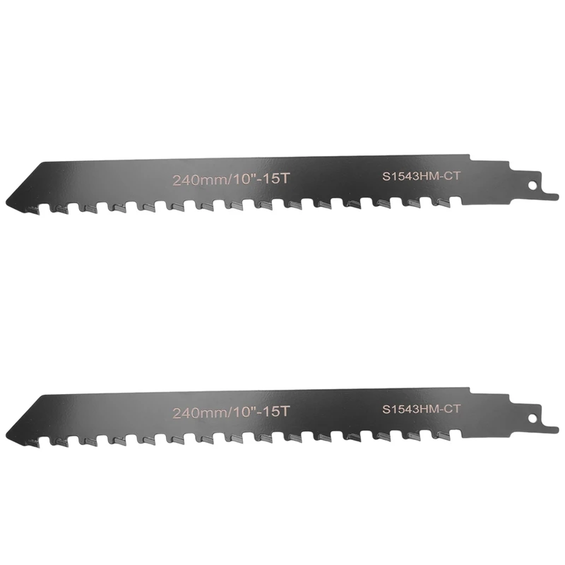 

2X Reciprocating Saw Blade Carbide Tungsten Carbide For Cutting Porous Concrete, Fibre Cement, Brick 240Mm/9.45Inch