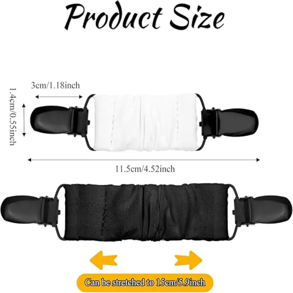 니트 탄성 벨트 드레스 조임 클립 블랙 색상 미끄럼 방지 카디건 칼라 클립 내구성 있는 드레스 클립 여성용 백 클립