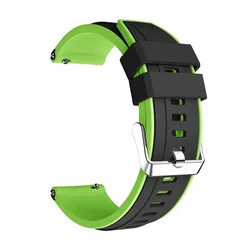 Two-Tone Silicone Strap for Smartwatches - Stylish and Versatile Watch Band Bracelet (Black Green)