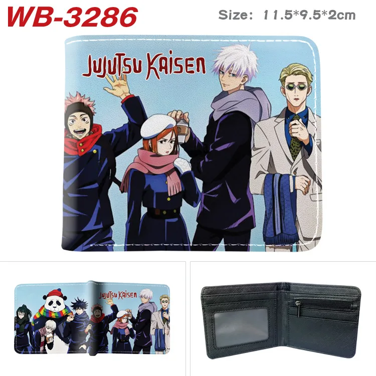 Jujutsu Kaisen Cartoon kurze Brieftasche Anime Geldbörse mit Karten halter