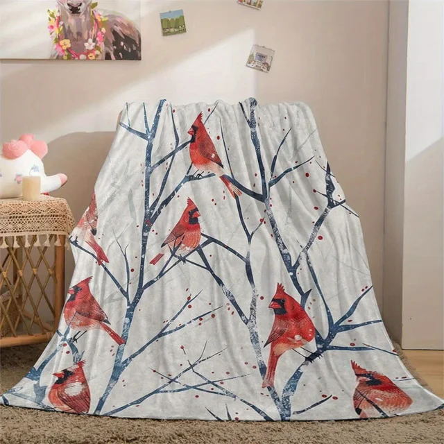 Red Bird Winter Blanket 4