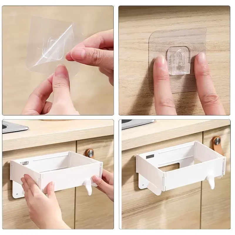 1/2/4PCS Hanging Trash Bag Holder Foldable Garbage Bag Hanging Rack Home Kitchen Bathroom Portable Storage Rack Baby Kids Seat