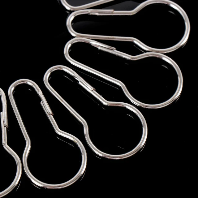 50pcs Rustproof Shower Curtain Hooks Kitchen Bathroom Hook Rings