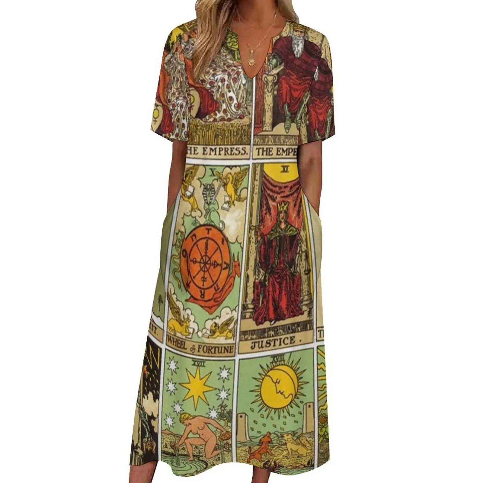 Tarot Print Mesh Dress