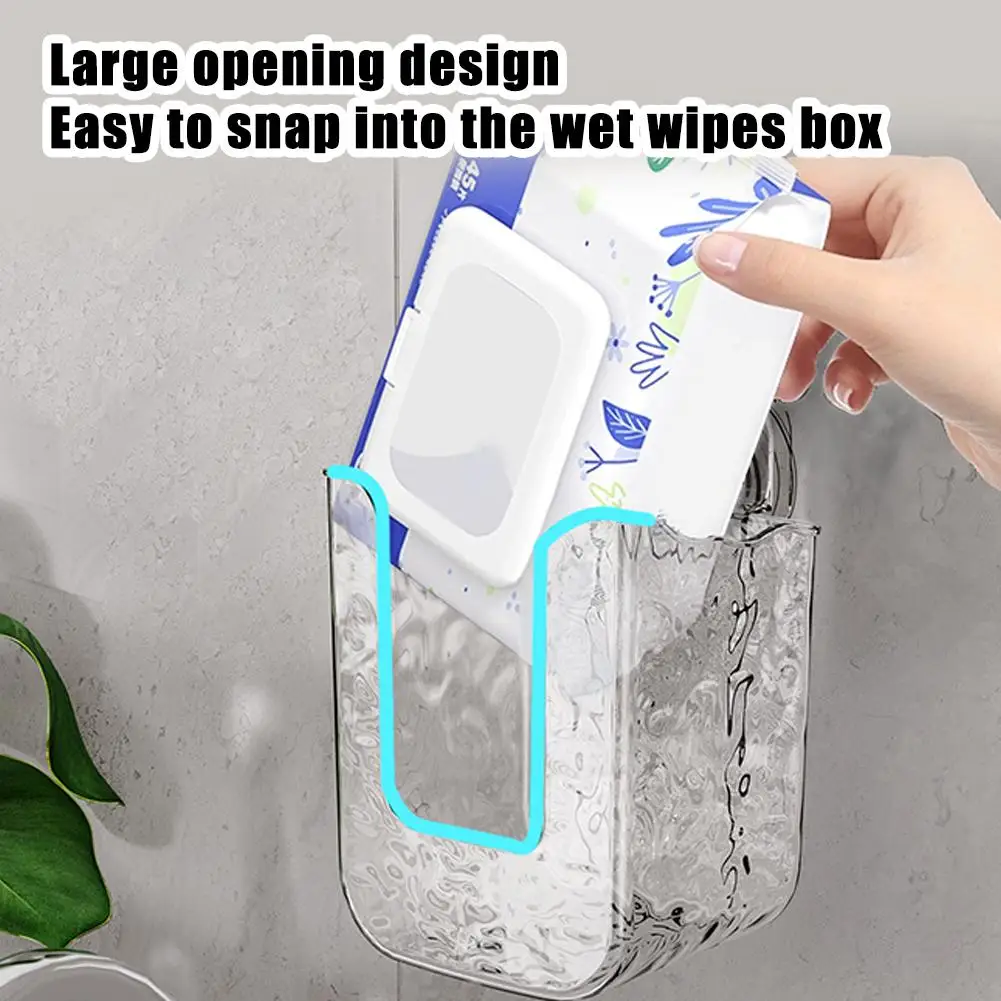 Waterproof Wet Wipes Box Punch-Free Tissue Box Suction Cup Bathroom Accessories Tissue Storage Box Transparent