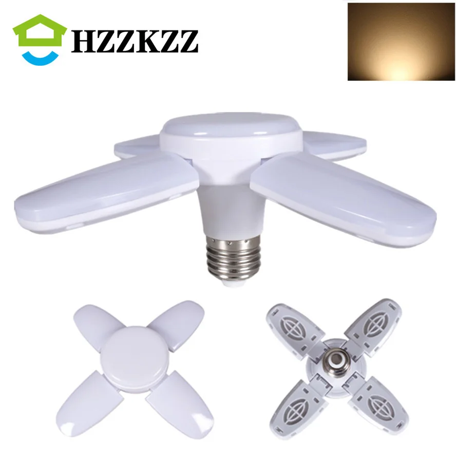 Lampadina A Led E27 Lampada Di Temporizzazione Della Pala Del Ventilatore Ac220V 28W Lampadina A Led Pieghevole Luci Notturne Lampada Per L'Illuminazi