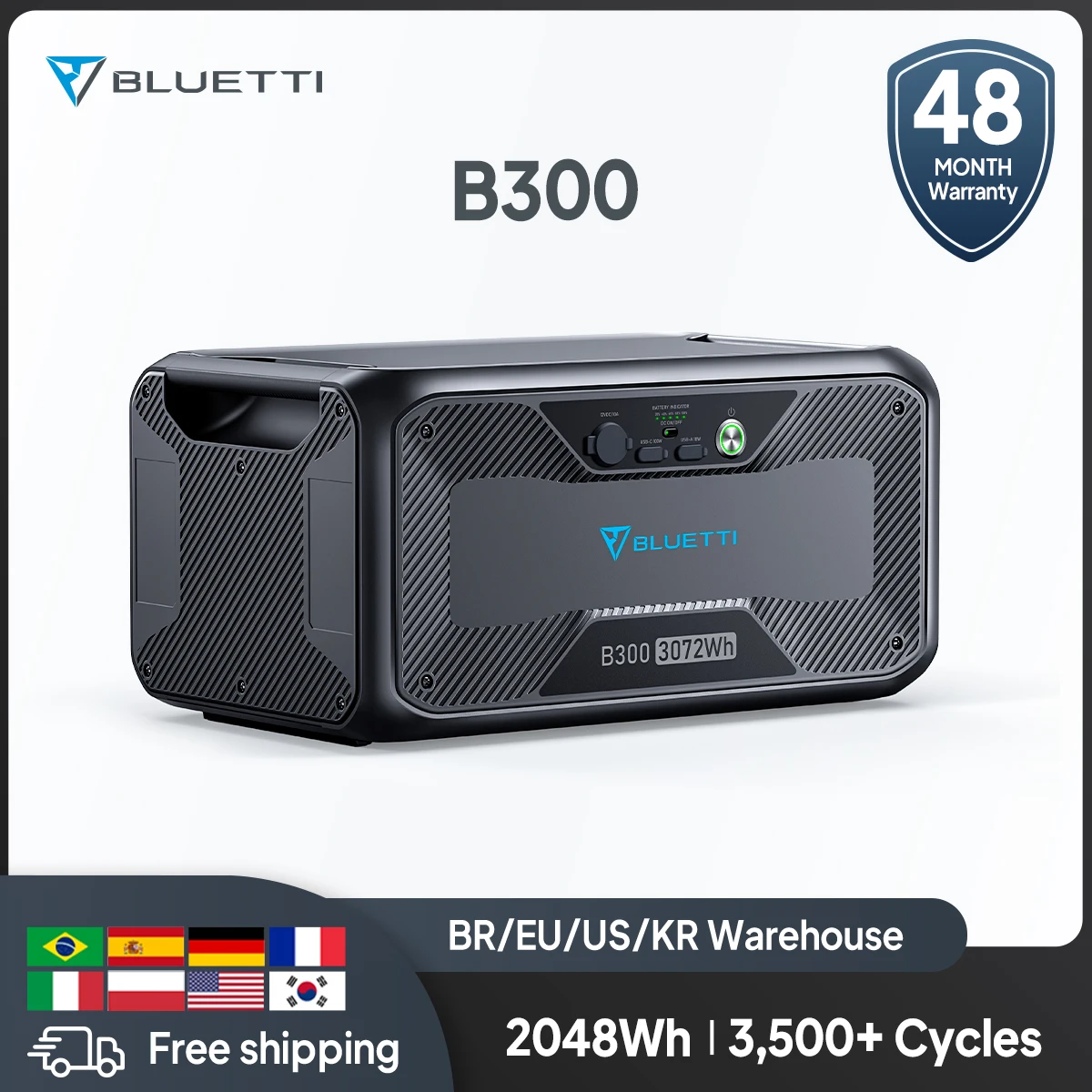 

Bluetti B300 Expansion Battery 3072Wh LiFePO4 Battery Pack for Power Station For AC180 AC200P AC200Max AC300 AC500 Extra Battery