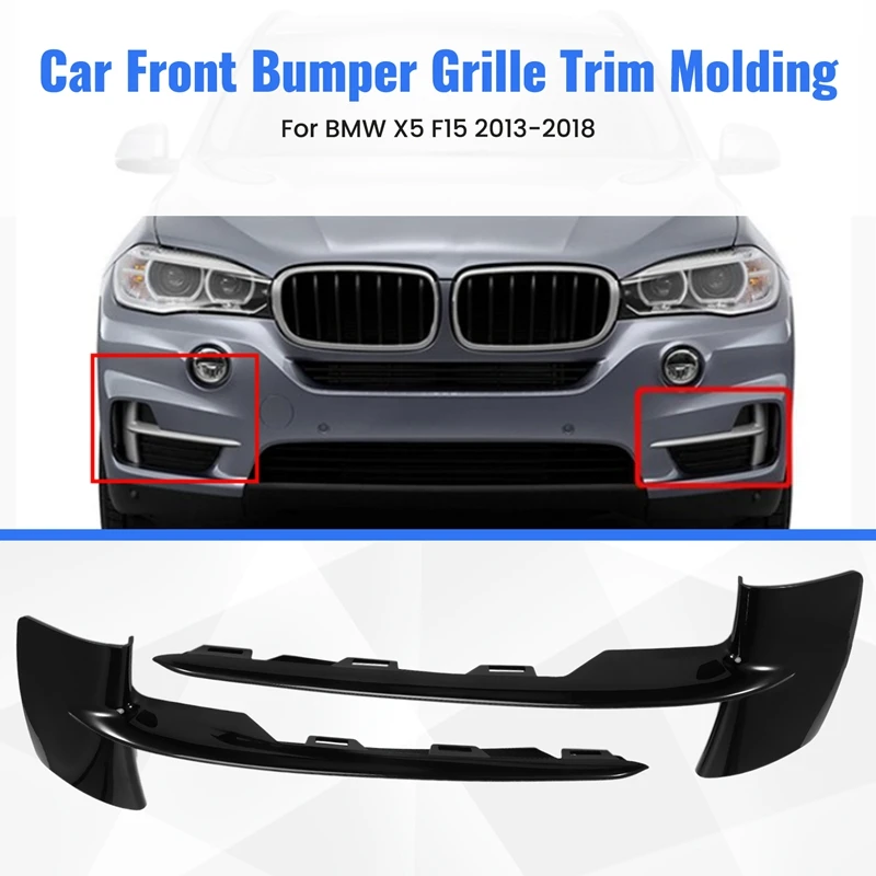 Car Front Bumper Grille Trim Molding 51117303113 51117303114 For BMW X5 F15 2013-Bumper Grille Trim Strips bumper grille trim strips