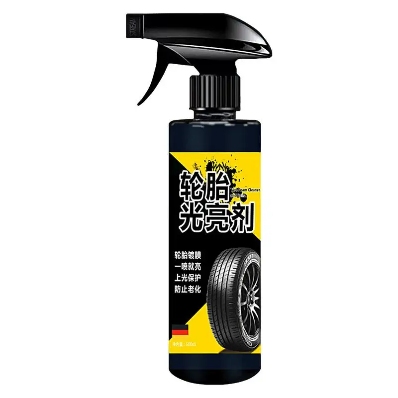 

Tire Shine Foam Spray 500ml Wet Tire Dressing Spray User Friendly Spray UV Protection Ensures Precise Shine & Minimal Overspray