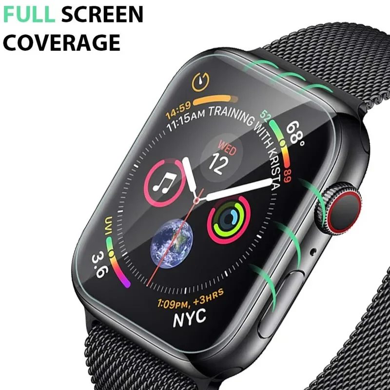 애플워치 시리즈 9 8 7 41 45mm용 하이드로겔 필름 1-5개, 애플워치 iWatch 6 5 4 3 2 1 SE 40mm 44 38 42mm용 스크린 보호필름