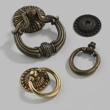 

Retro Ring Bronze Handles Wardrobe Pulls Single Hole Cabinet Pull Knob Ring Furniture Knobs Cupboard Dresser Drawer Handles New