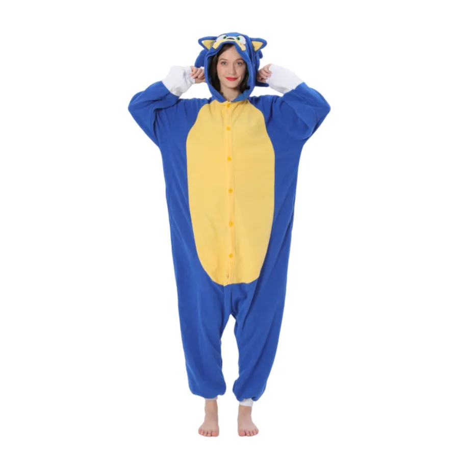 thumbnail image 1 of Disfraz de la serie Sonic para adultos, ropa de cosplay de Sonic, pijama de cuerpo completo de alta calidad, pijama de una pieza para amantes del anime, 1 of 5