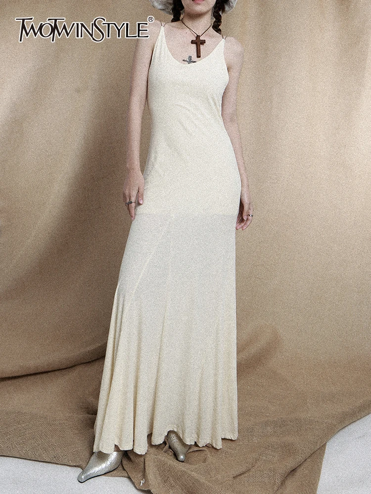

Женское платье с v-образным вырезом TWOTWINSTYLE, летнее платье без рукавов с высокой талией и складками