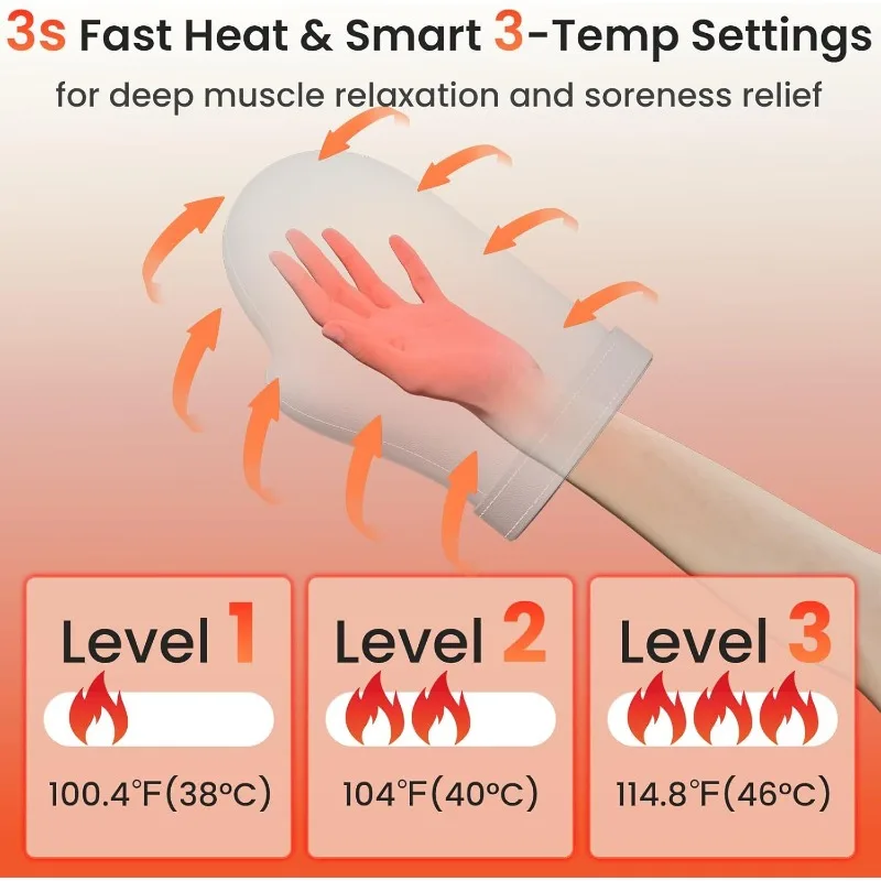 PAir Pressure Hand Massager Heating Massage Glove Automatic Kneading Finger Wrist Pain Relief Relaxation Device for Arthritis