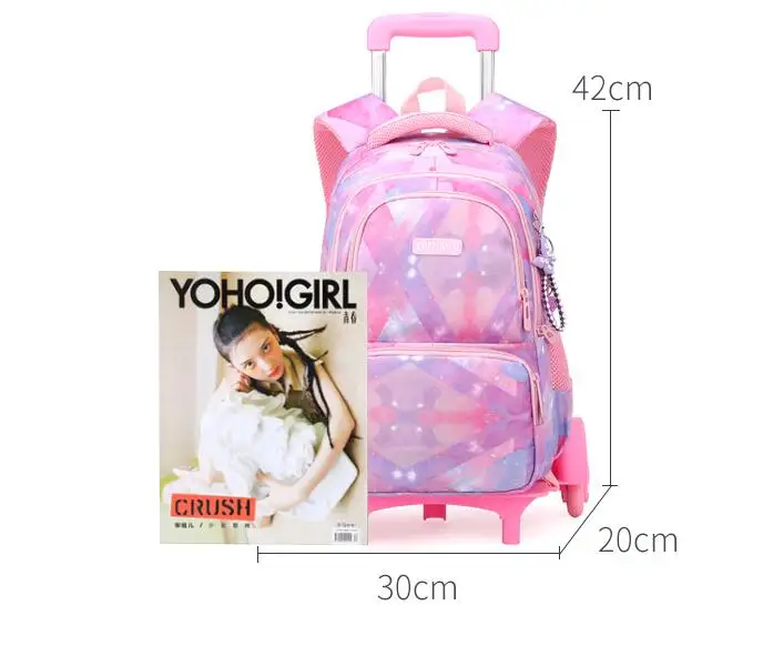 School Trolley Bag School Wheeled Backpack Set for Girls Elementary School Trolley Bag Set 3 pcs with Lunch Bag Pen Bag For Boy