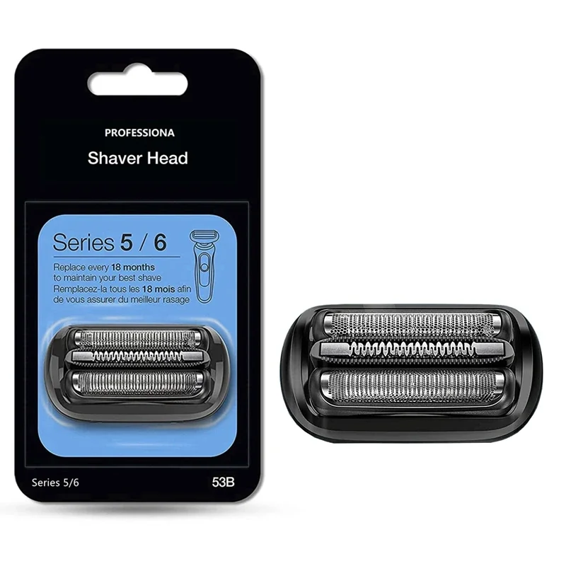 Electric Shaver Head Electric Shaver Blades 53B Replacement Head Compatible with Braun Series 5/6 5018s 5020s 5031s 5050cs 6020s 6072cc