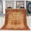 6x9ft Luxury Woolen Carpet Oriental Wholesale Persian Rug Vintage Pure Hand Woven Wool&Silk Rug for Bedroom Living Room Lounge 1