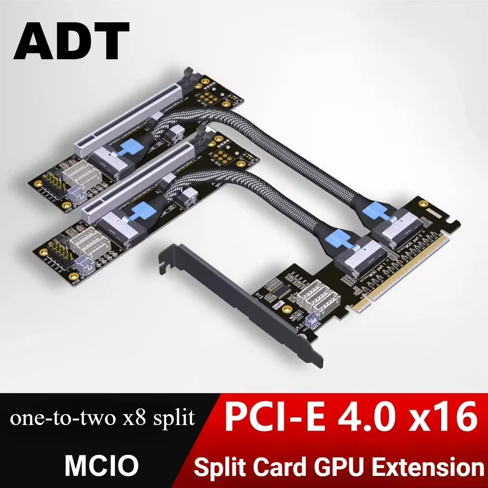 PCIe X16からデュアルPCIe X8への分割カード 内蔵1分2クロック分割