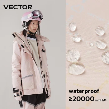VECTOR Brand Men Women Ski Jacket Winter Warm Windproof Waterproof Ski Suit Outdoor Sports Snowboard Coat Splicing double plate 5