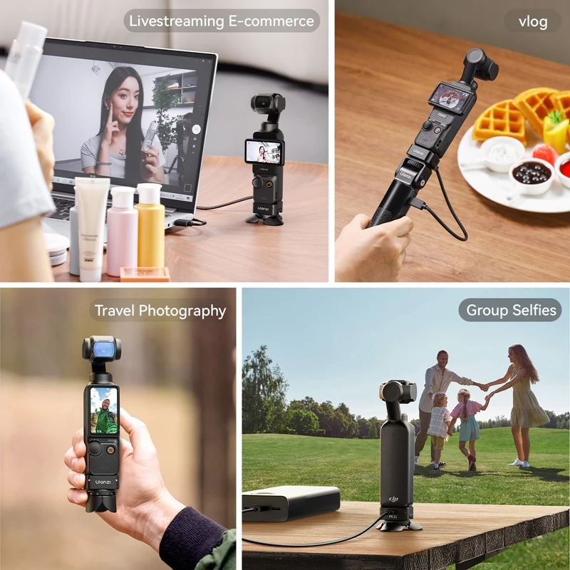 Ulanzi PK-08 Pocket 3 Mini Tripod / PK-11 Arri Locating Base for DJI Osmo Pocket 3 for Livestreaming Vlog Travel Photograph