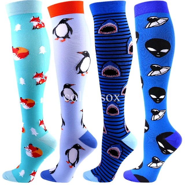 Compression Socks Funny Animal & Alien Socks Running Men Women Compression  Socks for Medical,Edema,Diabetes, Varicose Veins - AliExpress