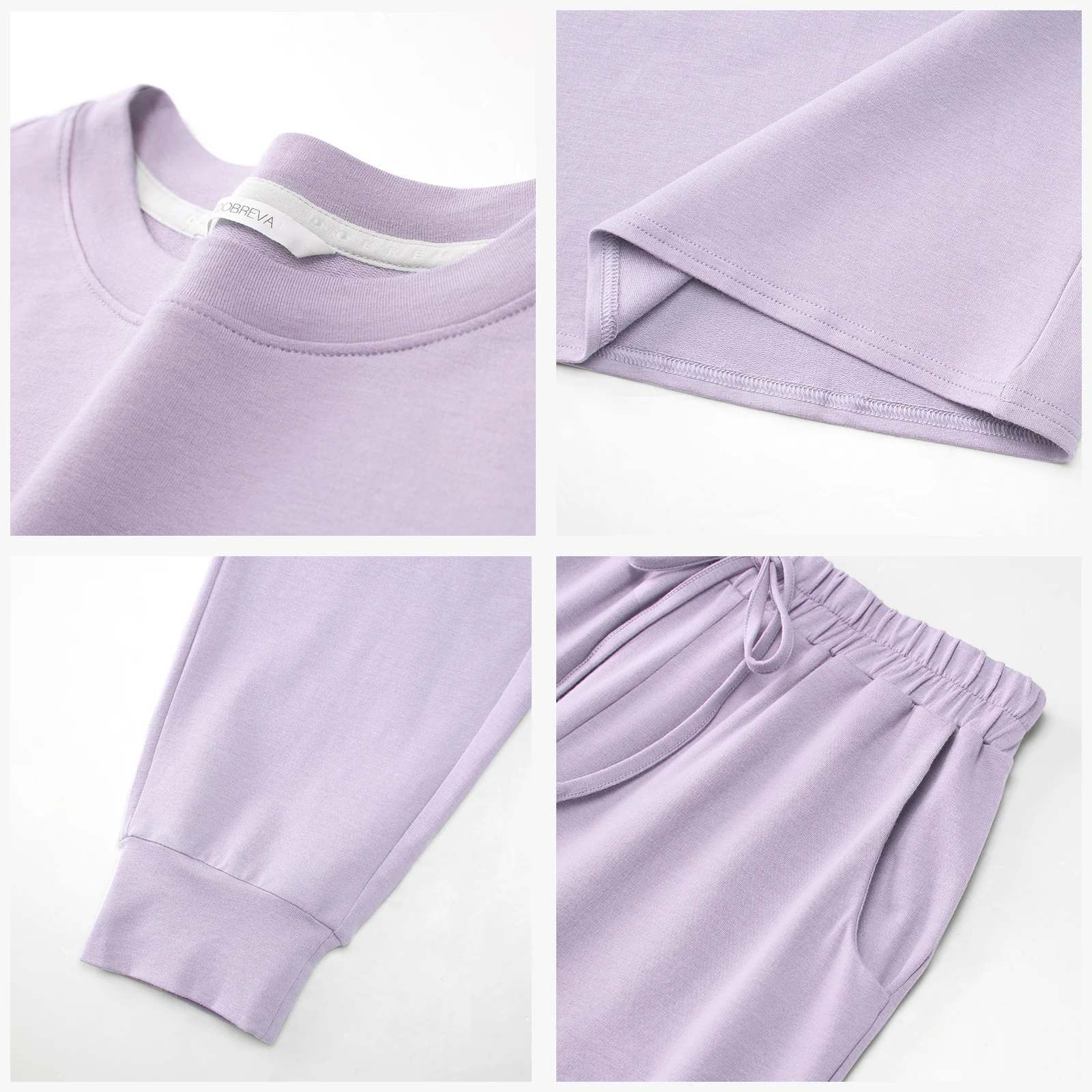 DOBREVA Women's Pajamas Set PJ Cotton Sleepwear Long Sleeve Pants 2 Piece  Soft Comfy Lounge Sets