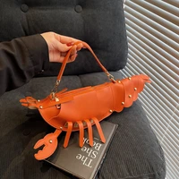 Sacs à bandoulière en PU avec fermeture éclair, Niche en forme de homard, sacs pour dames de haute qualité, couleur unie, rivets, sacs à bandoulière à la mode, 2025 2