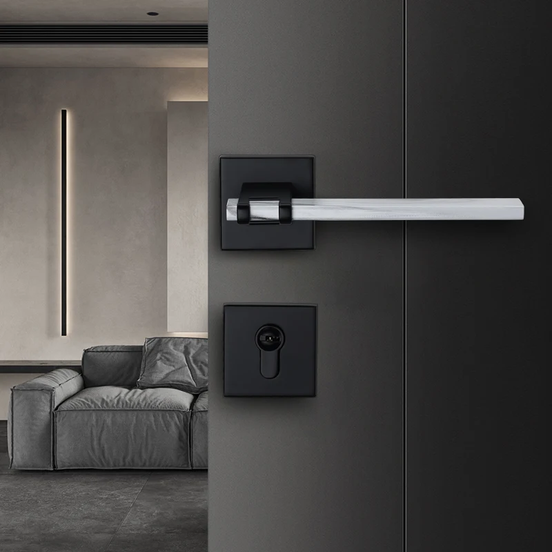 

Modern Home Mute Anti-theft Door Locks Zinc Alloy Interior Door Handle Lock Bedroom Silent Gate Lock Furniture Hardware