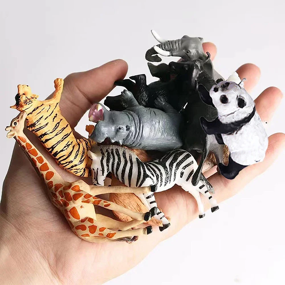 12pcs Realistic Safari Animal Figurine Simulation Model Mini Farm