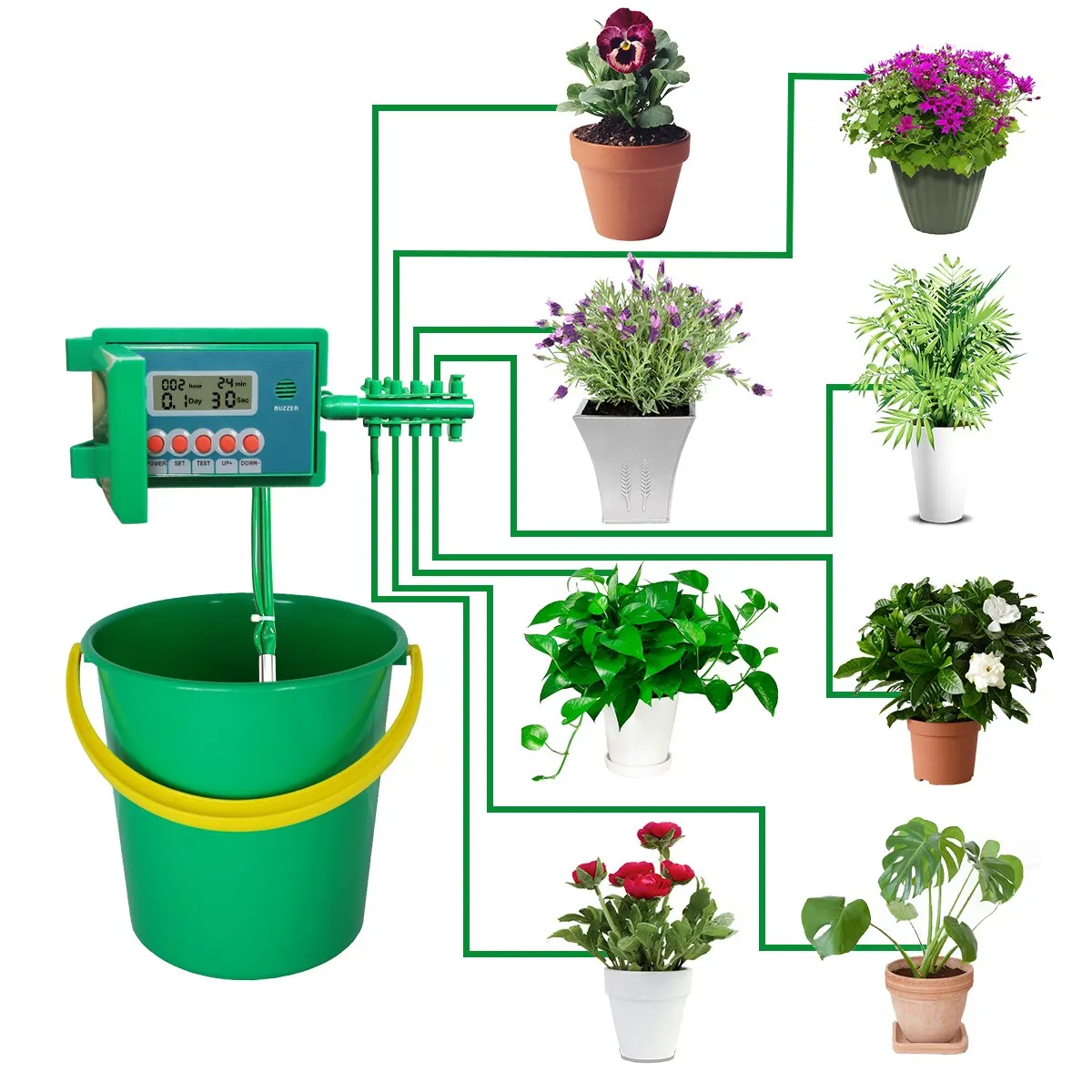 Drip Irrigation Kits System Sprinkler with Smart Controller for Garden Bonsai Indoor