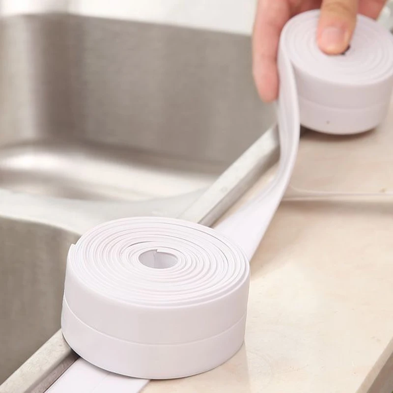 3.2m Kitchen Anti-mould Waterproof Tape Damp Kitchen and Bathroom Sink Seam Seam Toilet Stickers adhesive tapes anti mold waterproof tape