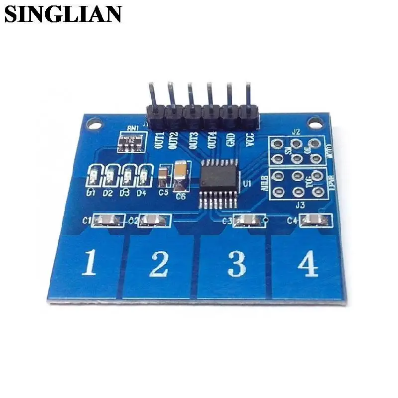 

TTP224 Capacitive Touch Switch Module 4-Channel Digital Touch Sensor Module