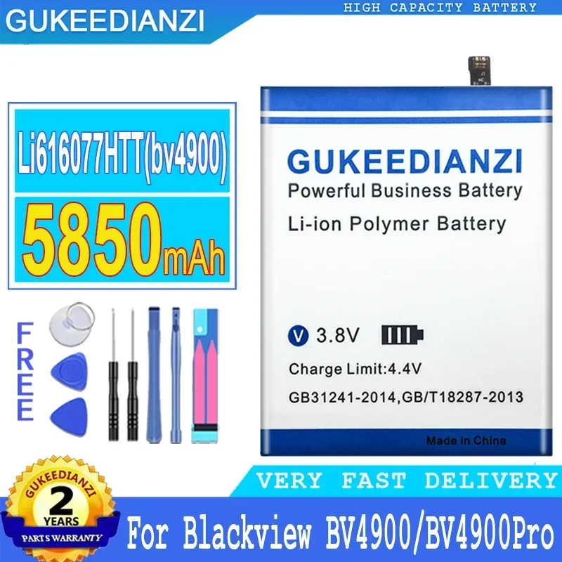 

Аккумуляторная батарея Li616077HTT (bv4900) 5850 мАч Мобильный телефон для Blackview BV4900 / BV4900Pro BV4900 Pro, аккумуляторы для смартфонов большой мощности