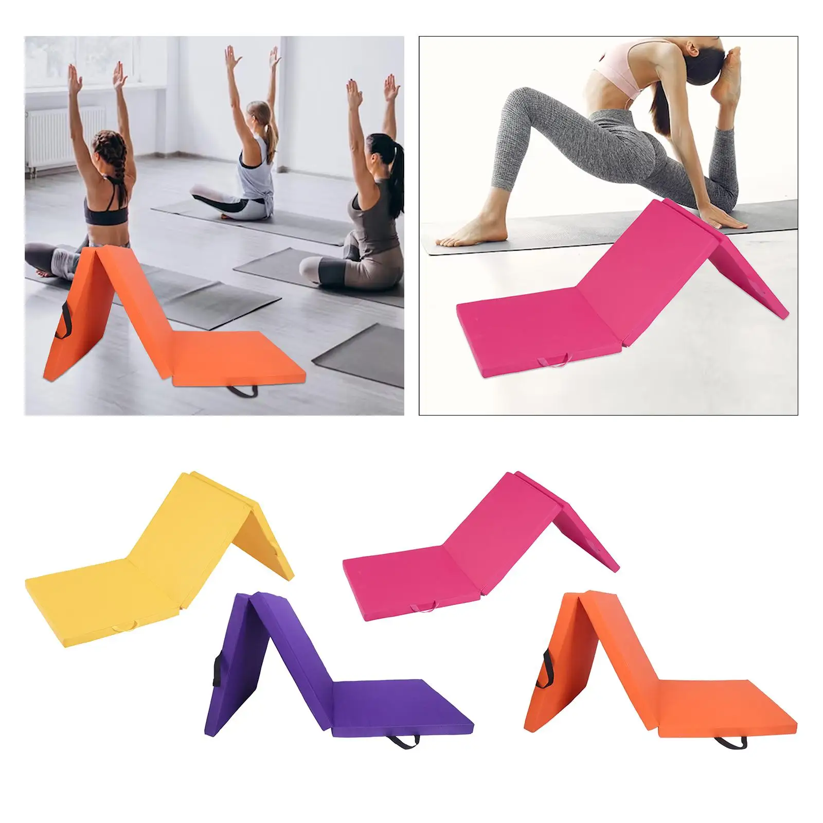 Tri Fold Folding Exercise Mat Yoga Mat Gym Yoga Pad for Fitness Outdoor Yoga Mat