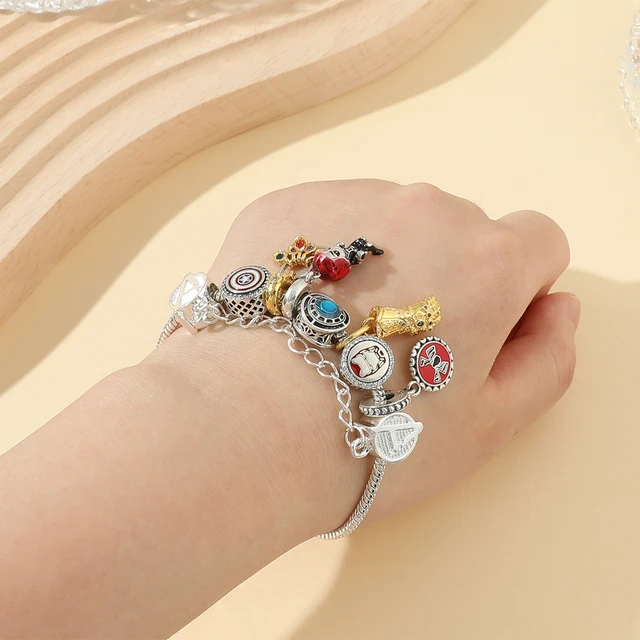 Disney Marvel Spiderman Charms Snake Bracelet Base Chain Women Girl Bangle  Accessories DIY The Avengers Beads For Jewelry Making - AliExpress