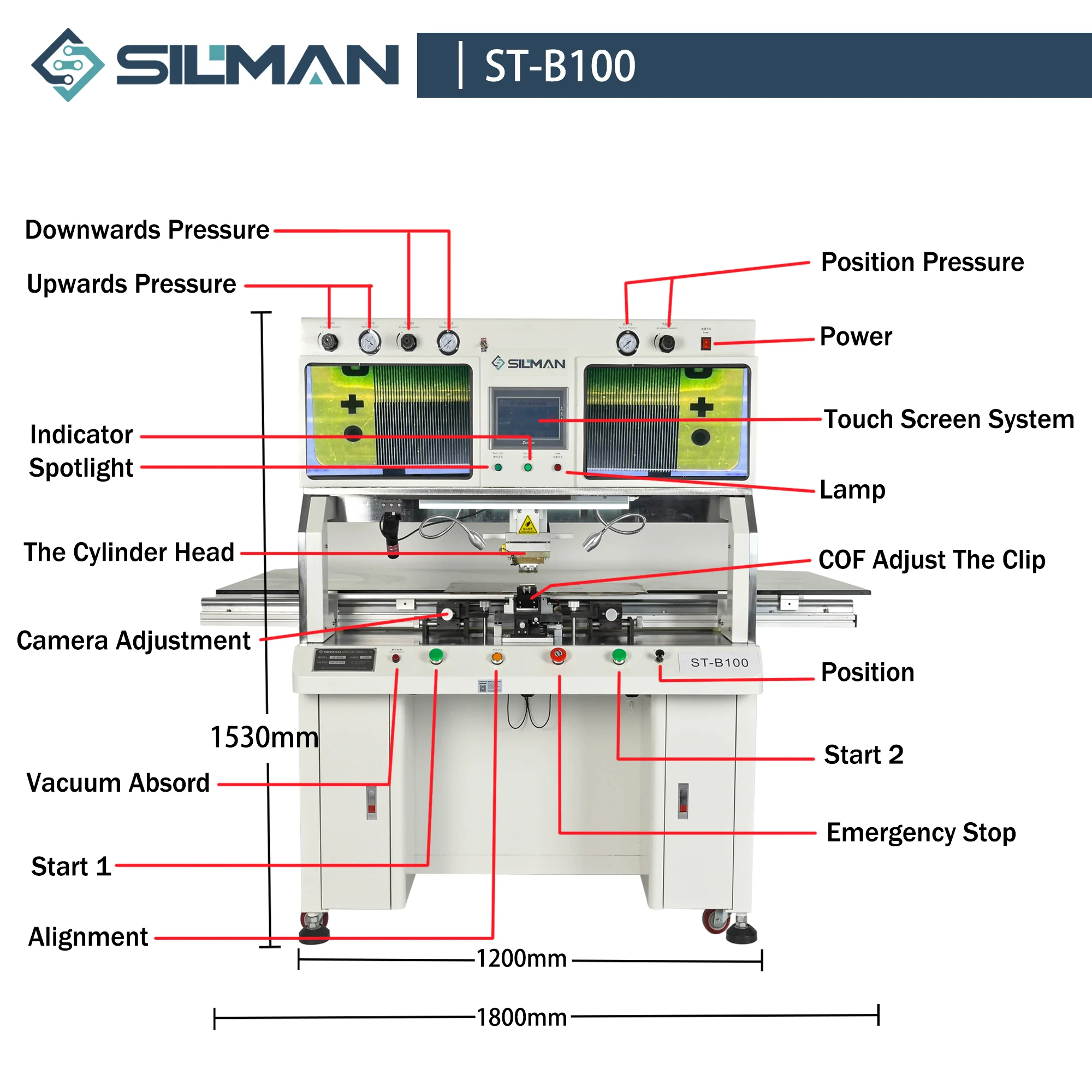 Silman ST-B100 Factory Direct Sales LCD TV Panel Repair TAB ACF COF Bonding Machine 2