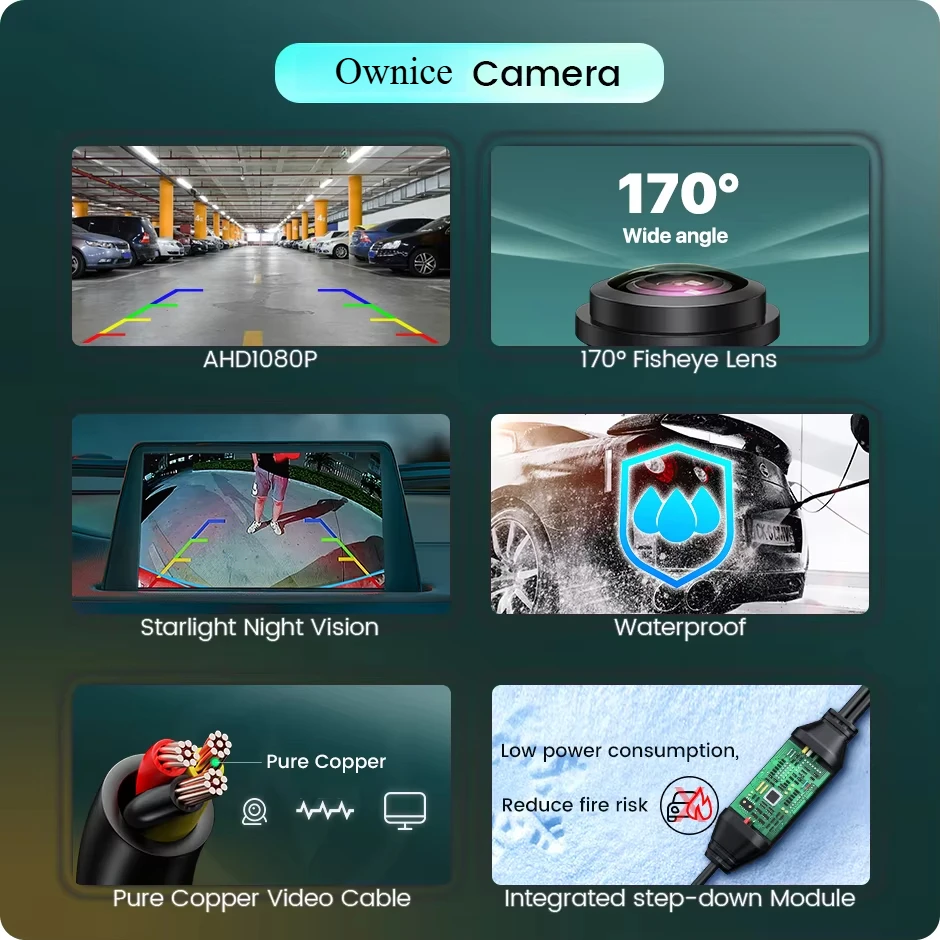 Telecamera posteriore per veicoli speciali Ownice 170 ° Telecamera AHD 1920*1080P per Volkswagen VW Passat B6 CC Touran Caddy Golf Plus Touareg - immagine 2
