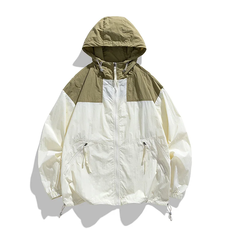 Outdoor Summer Spring Sun-Protection Jacket Sunscreen Hooded Jacket Thin Coat Men Couple Cool Loose Versatile Sunscreen Clothing