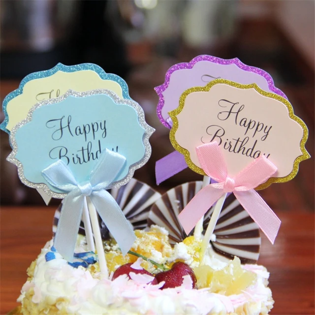 5pcs/lot Wedding Cake Toppers Birthday Cake Decoration Edible Cake