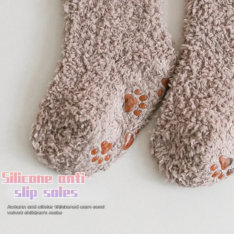 Kids Socks Thick Cold Winter Socks Super Warm Students Children Snow Baby Christmas Gifts Coral Fleece Non-slip 0-5Y Sock kids socks