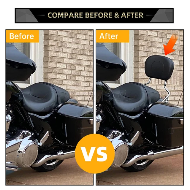 Detachable Motorcycle Iron Sissy Bar Passenger Backrest Pad For