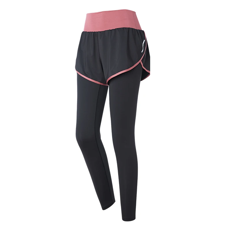 2 In 1 Womens Active Sporty Leggings: Double Layer Running Shorts