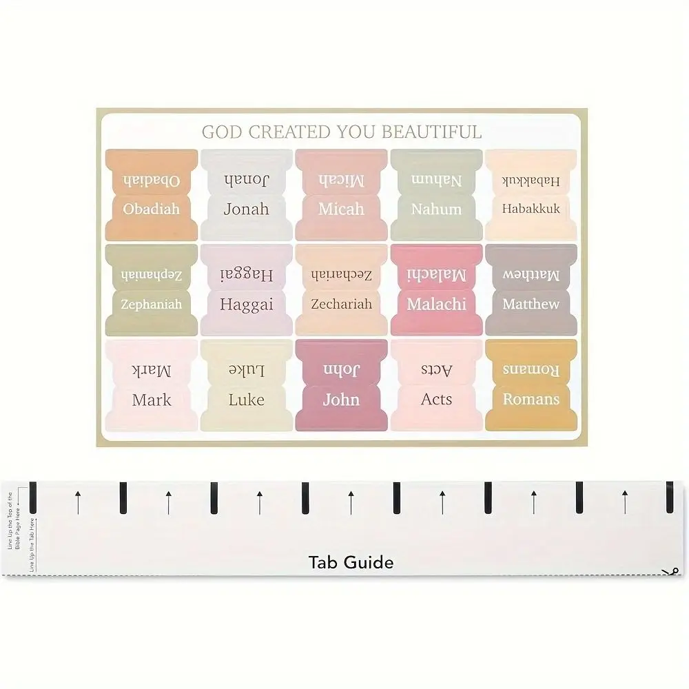 5 sheet/set Sticky Notes Bible Index Tabs Studying Bible Morandi Laminated Bible Tabs Index Tabs Stickers Boho Theme - 3