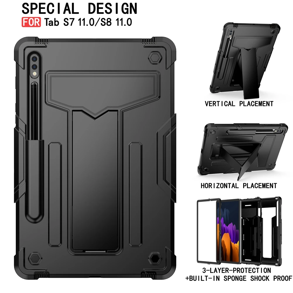 Full Body Heavy Shonck Proof Tablets Case Capas Fundas Per Samsung Galaxy Tab S8 Sm-X700 X706 S7 T870 T875 T876 2022 Cover